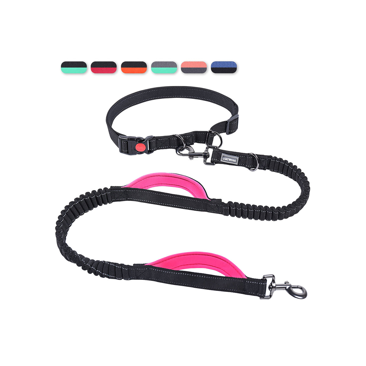 VIVAGLORY New Hands Free Dog Leash with Dual Wavelength Bungees for Me