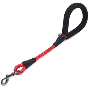 VIVAGLORY new Short Dog Leash with Comfortable Padded Handle, 18IN Durable Rope Short Walking & Training Leashes for Dogs with Highly Reflective Threads for Medium & Large Dog