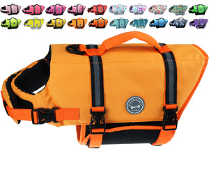 VIVAGLORY Ripstop New Dog Life Jacket for Small Medium Large Dogs Boating, Dog Swimming Vest with Enhanced Buoyancy & Visibility