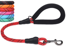 Load image into Gallery viewer, VIVAGLORY new Short Dog Leash with Comfortable Padded Handle, 18IN Durable Rope Short Walking &amp; Training Leashes for Dogs with Highly Reflective Threads for Medium &amp; Large Dog