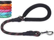 Load image into Gallery viewer, VIVAGLORY new Short Dog Leash with Comfortable Padded Handle, 18IN Durable Rope Short Walking &amp; Training Leashes for Dogs with Highly Reflective Threads for Medium &amp; Large Dog