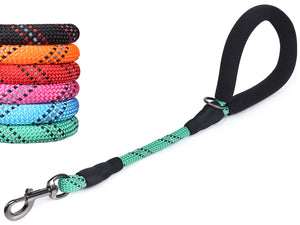 VIVAGLORY new Short Dog Leash with Comfortable Padded Handle, 18IN Durable Rope Short Walking & Training Leashes for Dogs with Highly Reflective Threads for Medium & Large Dog