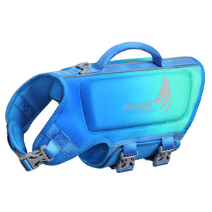 VIVAGLORY Neoprene Dog Life Jacket Reflective & Adjustable Life Vest with Superior Buoyancy and Rescue Handle for Swimming & Boating