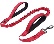 Load image into Gallery viewer, VIVAGLORY Heavy Duty Bungee Dog Leash, Dual Padded Handles No Pull Reflective Training Dog Leash with Traffic Handle for Medium Large Dogs with Adjustable Sizes (4FT-5.5FT)