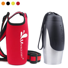 Load image into Gallery viewer, VIVAGLORY 25oz Stainless Steel Water Bottle &amp; Neoprene Bottle Carrier Combo, Dog Drinking Bottles and Water Bottle Holder, Great for Hiking &amp; Traveling with Pets