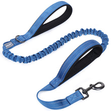 Load image into Gallery viewer, VIVAGLORY Heavy Duty Bungee Dog Leash, Dual Padded Handles No Pull Reflective Training Dog Leash with Traffic Handle for Medium Large Dogs with Adjustable Sizes (4FT-5.5FT)