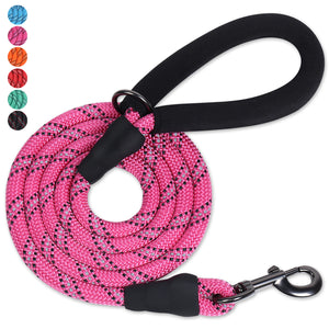 VIVAGLORY Strong Rope Dog Leash with Thick Neoprene Padded Handle