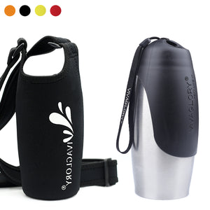 VIVAGLORY 25oz Stainless Steel Water Bottle & Neoprene Bottle Carrier Combo, Dog Drinking Bottles and Water Bottle Holder, Great for Hiking & Traveling with Pets
