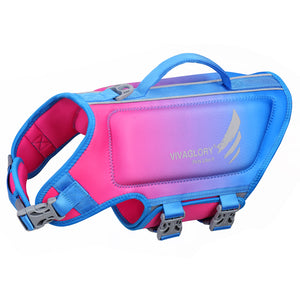 VIVAGLORY Neoprene Dog Life Jacket Reflective & Adjustable Life Vest with Superior Buoyancy and Rescue Handle for Swimming & Boating