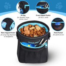 Load image into Gallery viewer, VIVAGLORY Dog Training Treat Pouch, 4Ways to Wear Dog Treat Bags, Built in Dog Waste Bag Dispenser Treats Training Bags with Reflective Adjustable Shoulder Strap