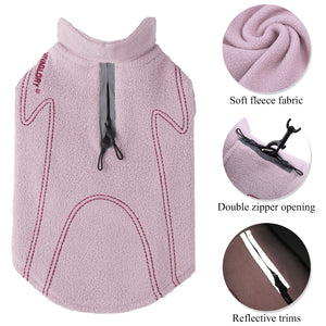 Vivaglory Dog Fleece Coat Warm Jacket with Hook and Loop Fastener, Easy to Take on and Off, Winter Vest Sweater for Small Medium Large Dogs Puppy Windproof Clothes for Cold Weather