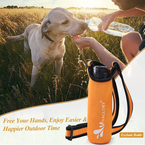 Vivaglory Insulated Neoprene Water Bottle Holder Sling with Wide Adjustable Shoulder Strap, Great for Stainless Steel and Plastic Bottles, Sport and Energy Drinks