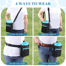 Load image into Gallery viewer, VIVAGLORY Dog Training Treat Pouch, 4Ways to Wear Dog Treat Bags, Built in Dog Waste Bag Dispenser Treats Training Bags with Reflective Adjustable Shoulder Strap
