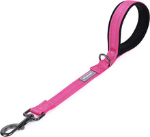 Load image into Gallery viewer, VIVAGLORY Short Dog Leash with Padded Handle, Double Webbing Nylon Reflective Pet Leashes for Training &amp; Walking, Dog Lead for Medium &amp; Large Dogs