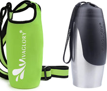 Load image into Gallery viewer, VIVAGLORY 25oz Stainless Steel Water Bottle &amp; Neoprene Bottle Carrier Combo, Dog Drinking Bottles and Water Bottle Holder, Great for Hiking &amp; Traveling with Pets