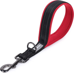 VIVAGLORY Short Dog Leash with Padded Handle, Double Webbing Nylon Reflective Pet Leashes for Training & Walking, Dog Lead for Medium & Large Dogs