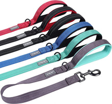 Load image into Gallery viewer, VIVAGLORY Short Dog Leash with Padded Handle, Double Webbing Nylon Reflective Pet Leashes for Training &amp; Walking, Dog Lead for Medium &amp; Large Dogs