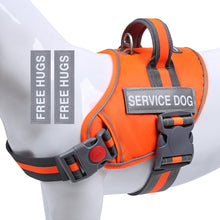 Load image into Gallery viewer, VIVAGLORY new Service Dog Harness, No Pull Adjustable Pet Vest Harness with Padded Handle, Reflective Training Vest Comfort Fit with 4 PCS Removable Patches for Small Medium Large Dogs, Easy On &amp; Off