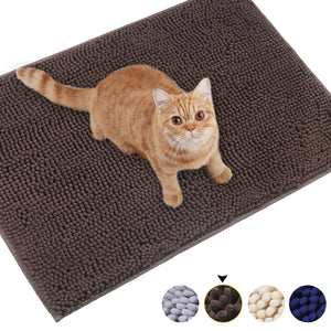 Vivaglory 3D Design Microfiber Cat Litter Mats Trap All Kind of Litter, 31"× 20" or 35"× 25" Large Litter Mat with Waterproof Back, Super Soft to Walk on, Machine Washable