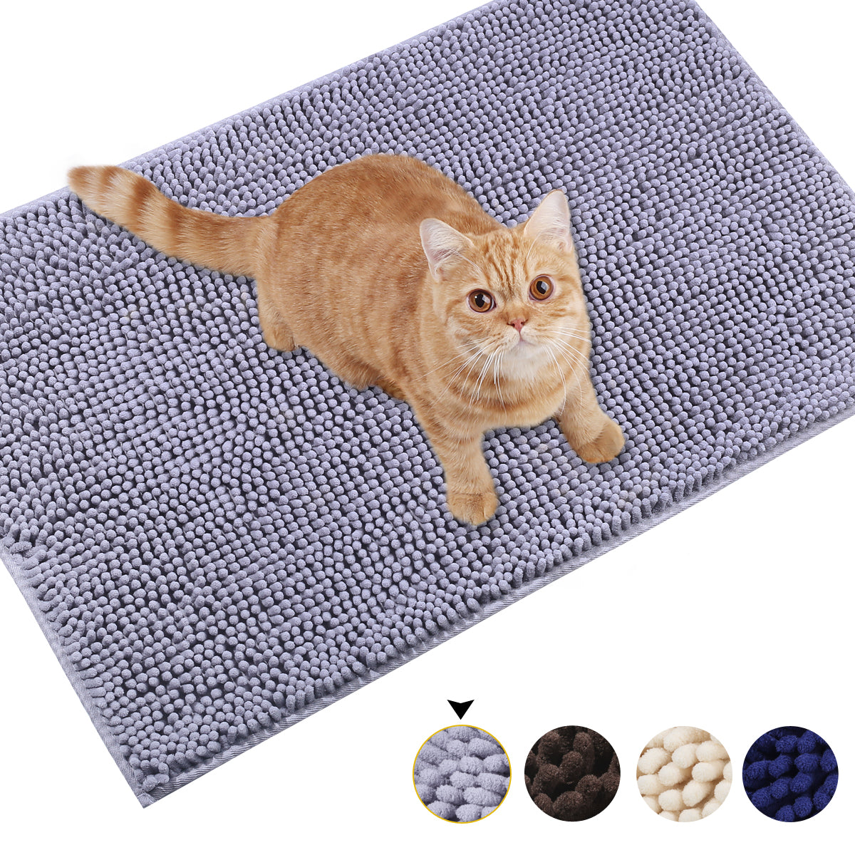 VIVAGLORY Soft Cat Litter Box Mat, Large Litter Trapping Mat for Indoor  Cat, Machine Washable Cat Kitty Litter Tray with No-slip and Waterproof,  31×