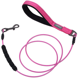 Vivaglory Chew Proof Dog Leash with Soft Foam and Reflective Padded Handle, Waterproof Vinyl Coated Twisted Stainless Steel Wire Rope Lead for Small Medium and Large Dogs