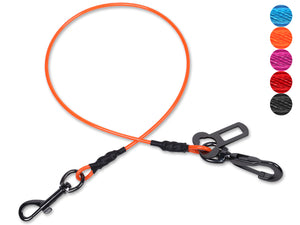 Vivaglory Chew-Proof Dog Seat Belt, New 2-in-1 Multi-Functional Waterproof Dog Safety Belt, Heavy Duty Steel Rope Pet Car Seat Belt with 5 Sizes for Small to X-Large Dogs (16"/22"/28"/33"/37")