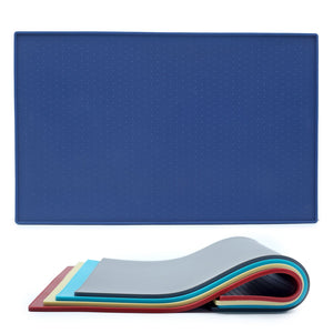Vivaglory Pet Food Mat 24" L x 16" W or 19" L x 12" W, Waterproof Non-Slip Food Grade Silicone Mat with Raised Edge, Anti-Messy Dog Bowl Mat for Food and Water for Dogs Cats