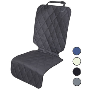VIVAGLORY Front Car Seat Covers, No-Skirt Design, 4 Layers Quilted & Durable 600 Denier Oxford Dog Seat Cover with Anti-Slip Backing for Most Cars, SUVs & MPVs, Heather Black