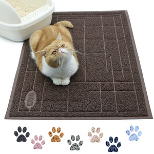Vivaglory Cat Litter Mat, Extra Large (35"×23") Durable Litter Box Mat with Waterproof and Anti-Slip Back, Soft on Paws, Easy to Clean