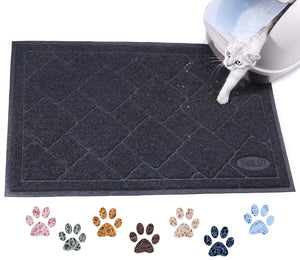 Vivaglory Cat Litter Mat, Extra Large (35"×23") Durable Litter Box Mat with Waterproof and Anti-Slip Back, Soft on Paws, Easy to Clean