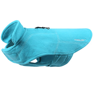 Vivaglory Fleece Vest Dog Cold Weather Sweater for Small Dogs, Adjustable Winter Warm Clothes with Two-Way Zipper Opening, Reflective Coats Pet Jacket for Puppies Small Medium Large Dogs