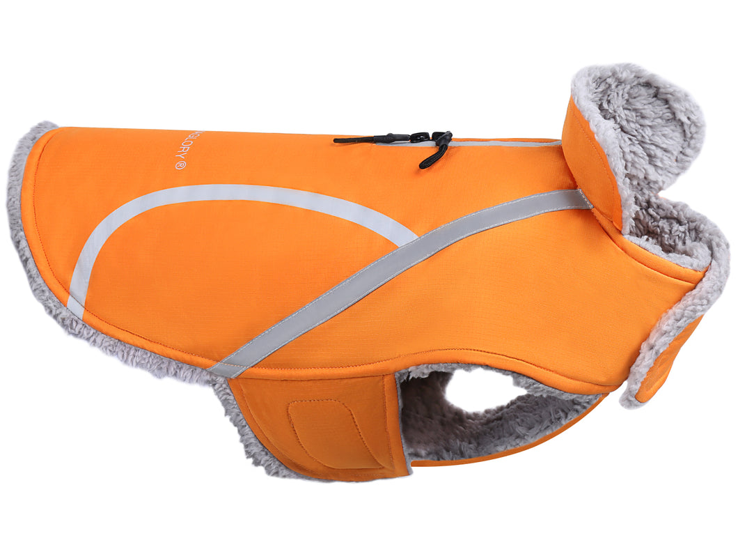 VIVAGLORY new Cold Weather Dogs Coat, Reflective Warm Fleece Lined Winter Puppy Jacket Cloth, Windproof Water Resistant Comfortable Cozy Pet Apparel