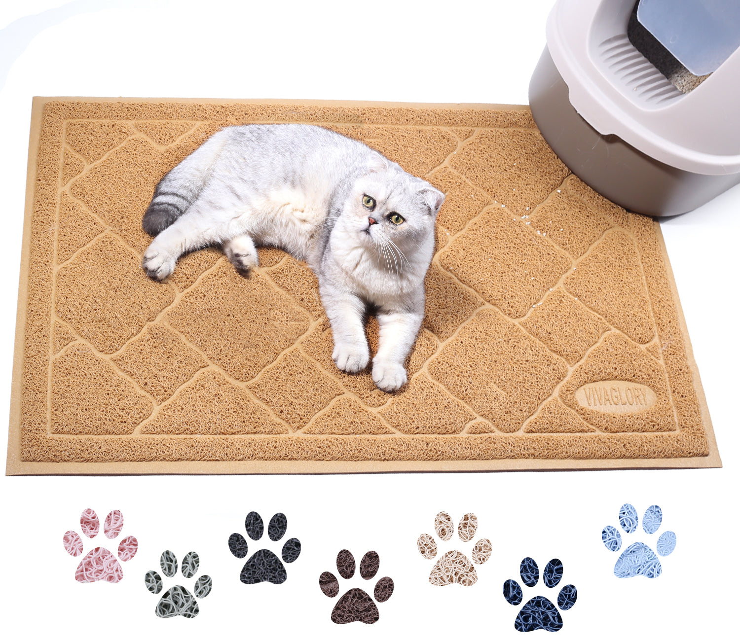 Vivaglory Cat Litter Mat, Extra Large (35×23) Durable Litter Box Mat –  VIVAGLORY