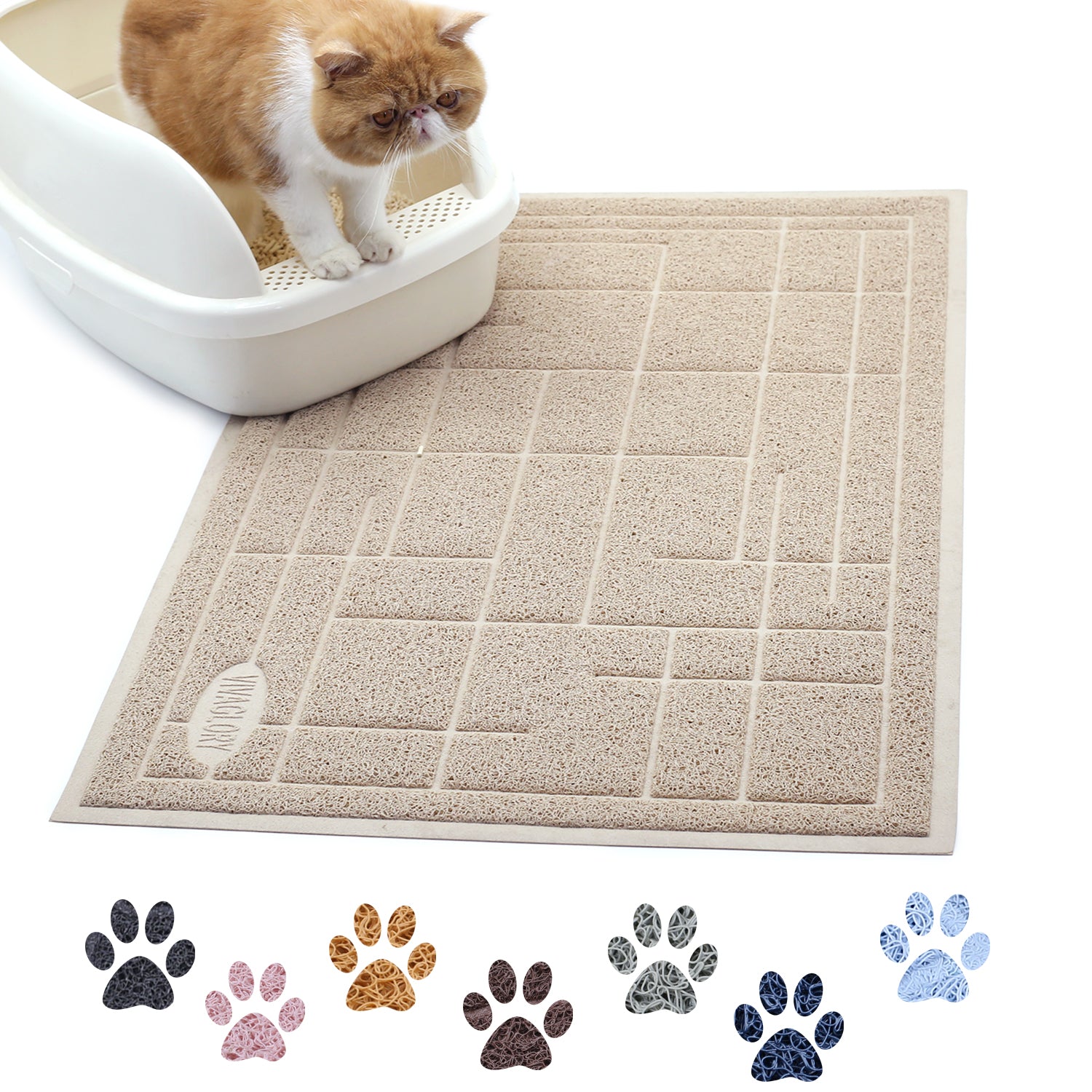 Vivaglory Cat Litter Mat, Extra Large (35×23) Durable Litter Box
