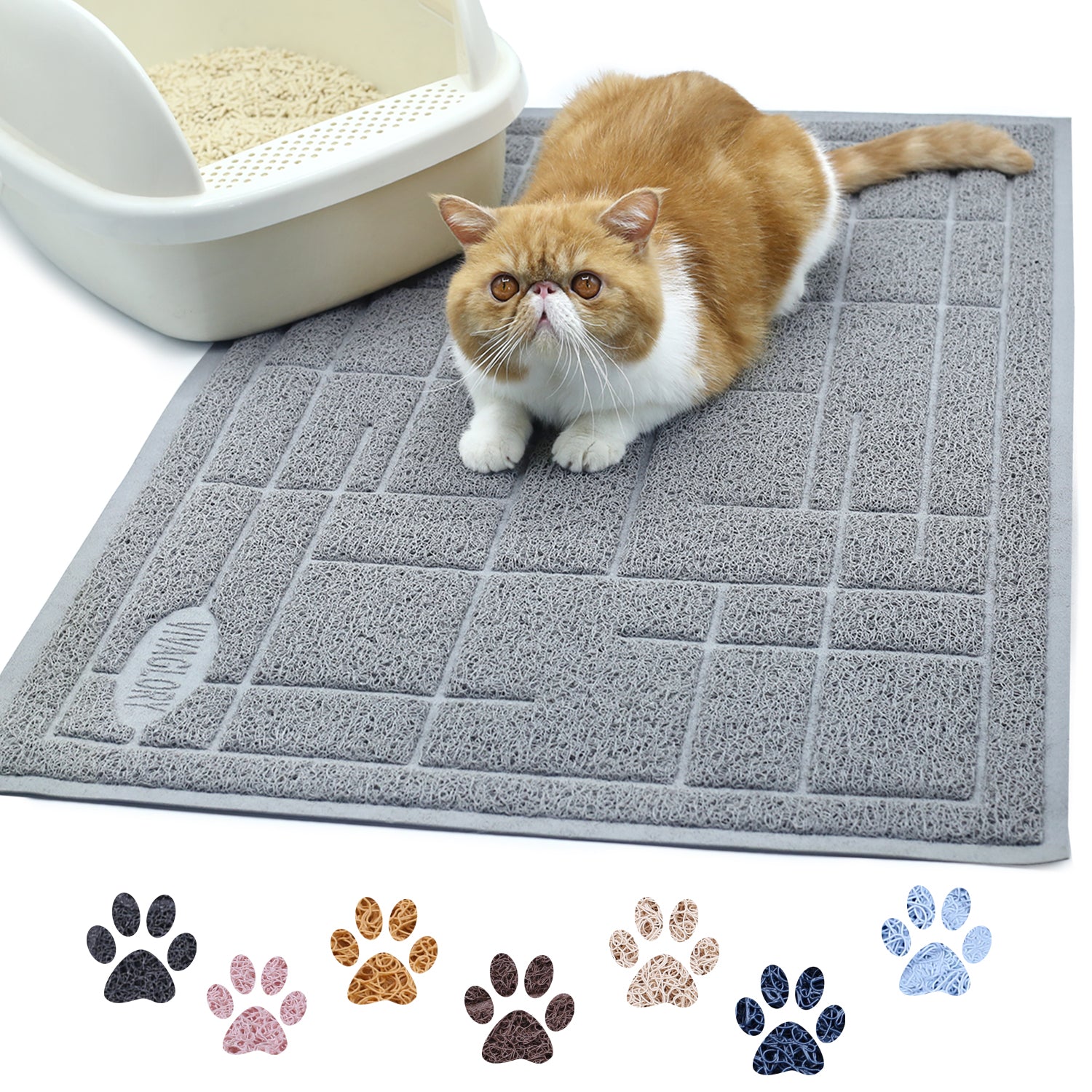 Vivaglory Cat Litter Mat, Extra Large (35×23) Durable Litter Box