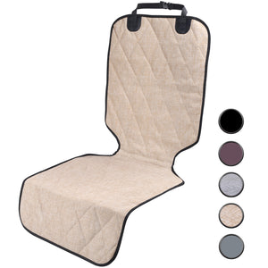 VIVAGLORY Front Car Seat Covers, No-Skirt Design, 4 Layers Quilted & Durable 600 Denier Oxford Dog Seat Cover with Anti-Slip Backing for Most Cars, SUVs & MPVs, Heather Black