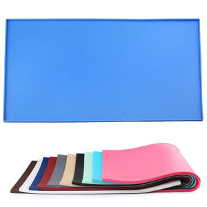 Vivaglory Pet Food Mat 24" L x 16" W or 19" L x 12" W, Waterproof Non-Slip Food Grade Silicone Mat with Raised Edge, Anti-Messy Dog Bowl Mat for Food and Water for Dogs Cats
