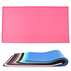 Vivaglory Pet Food Mat 24" L x 16" W or 19" L x 12" W, Waterproof Non-Slip Food Grade Silicone Mat with Raised Edge, Anti-Messy Dog Bowl Mat for Food and Water for Dogs Cats