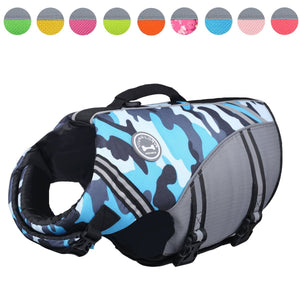 Vivaglory New Sports Style Ripstop Dog Life Jacket Safety Vest with Superior Buoyancy & Rescue Handle