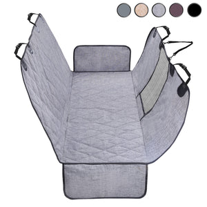 Vivaglory Dog Seat Covers, Mesh Visual Window with Extra Strap & Buckles for Safety, Durable & Quilted Dog Car Hammock with Side Flaps, Universal fit for Most Cars