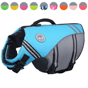 Vivaglory New Sports Style Ripstop Dog Life Jacket Safety Vest with Superior Buoyancy & Rescue Handle