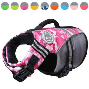 Vivaglory New Sports Style Ripstop Dog Life Jacket Safety Vest with Superior Buoyancy & Rescue Handle