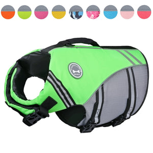 Vivaglory New Sports Style Ripstop Dog Life Jacket Safety Vest with Superior Buoyancy & Rescue Handle