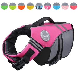 Vivaglory New Sports Style Ripstop Dog Life Jacket Safety Vest with Superior Buoyancy & Rescue Handle