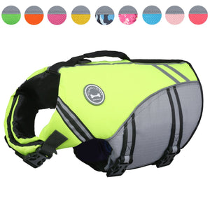 Vivaglory New Sports Style Ripstop Dog Life Jacket Safety Vest with Superior Buoyancy & Rescue Handle