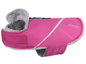 VIVAGLORY NEW Super Warm Dog Winter Coats, Windproof & Water-Repellent Dog Jacket for Cold Weather, Sports Style Reflective Dog Fleece Vest for Dogs for Walking, Hiking, & Running
