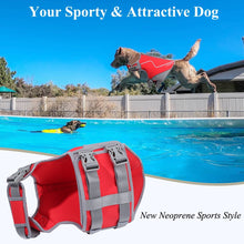 Load image into Gallery viewer, Vivaglory New Neoprene Sports Style Dog Life Jackets, Snug &amp; Safer Dog Life Vest with Superior Buoyancy &amp; Rescue Handle