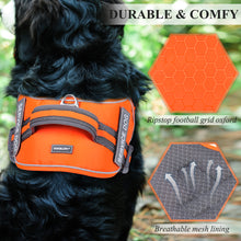 Load image into Gallery viewer, VIVAGLORY new Service Dog Harness, No Pull Adjustable Pet Vest Harness with Padded Handle, Reflective Training Vest Comfort Fit with 4 PCS Removable Patches for Small Medium Large Dogs, Easy On &amp; Off