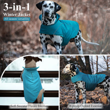 Load image into Gallery viewer, VIVAGLORY new 3-in-1 Dog Winter Coats, Reflective Water-Resistant Wind Breaker Jackets &amp; Fleece Lined Cold Weather Vest, Warm Sweater with Leash Portal, Dog Clothes for Small Medium Large Dogs