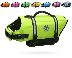 Vivaglory Ripstop Dog Life Vest, Reflective & Adjustable Life Jacket for Dogs with Rescue Handle for Swimming & Boating